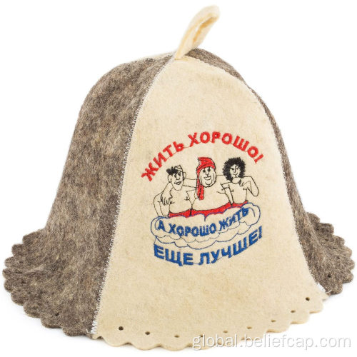 China Favorable price wool felt embroidery sauna hat Factory